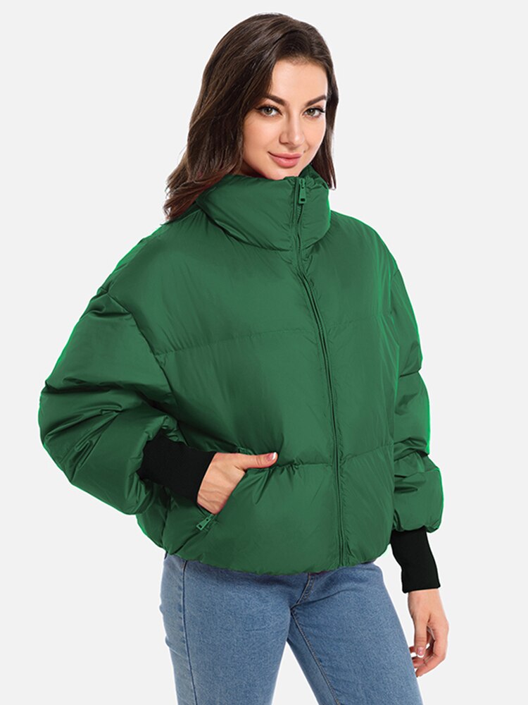 Chaqueta acolchada de invierno Orolay para mujer con solapa corta y bolsillos