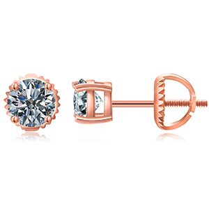 Pendientes de moissanita auténtica de color D de 0,1-1 quilates para mujer, 100 % plata de ley 925