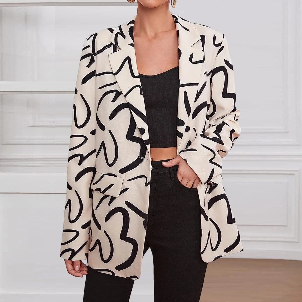 Chaqueta de traje de mujer de talla grande Otoño Invierno 2023 Coreana Casual Oversize Fashio