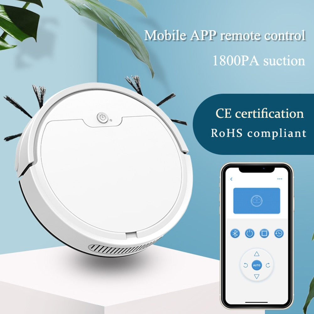 Aspiradora robot inteligente para el hogar con control remoto, limpieza en seco y húmedo