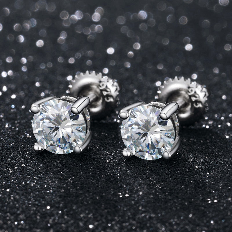 Pendientes de moissanita auténtica de color D de 0,1-1 quilates para mujer, 100 % plata de ley 925