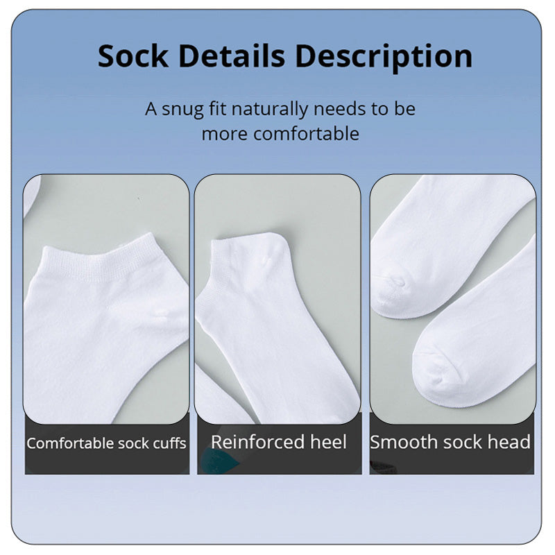 10 Pairs Unisex Casual Plain Color Boat Socks Thin Breathable Comfy Anti Odor S image 6
