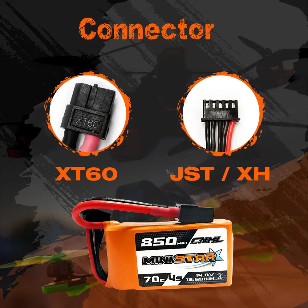 3PCS CNHL 3S 4S 11.1V 14.8V Lipo Battery 650mAh 850mAh 70C MiniStar With XT30 X image 11
