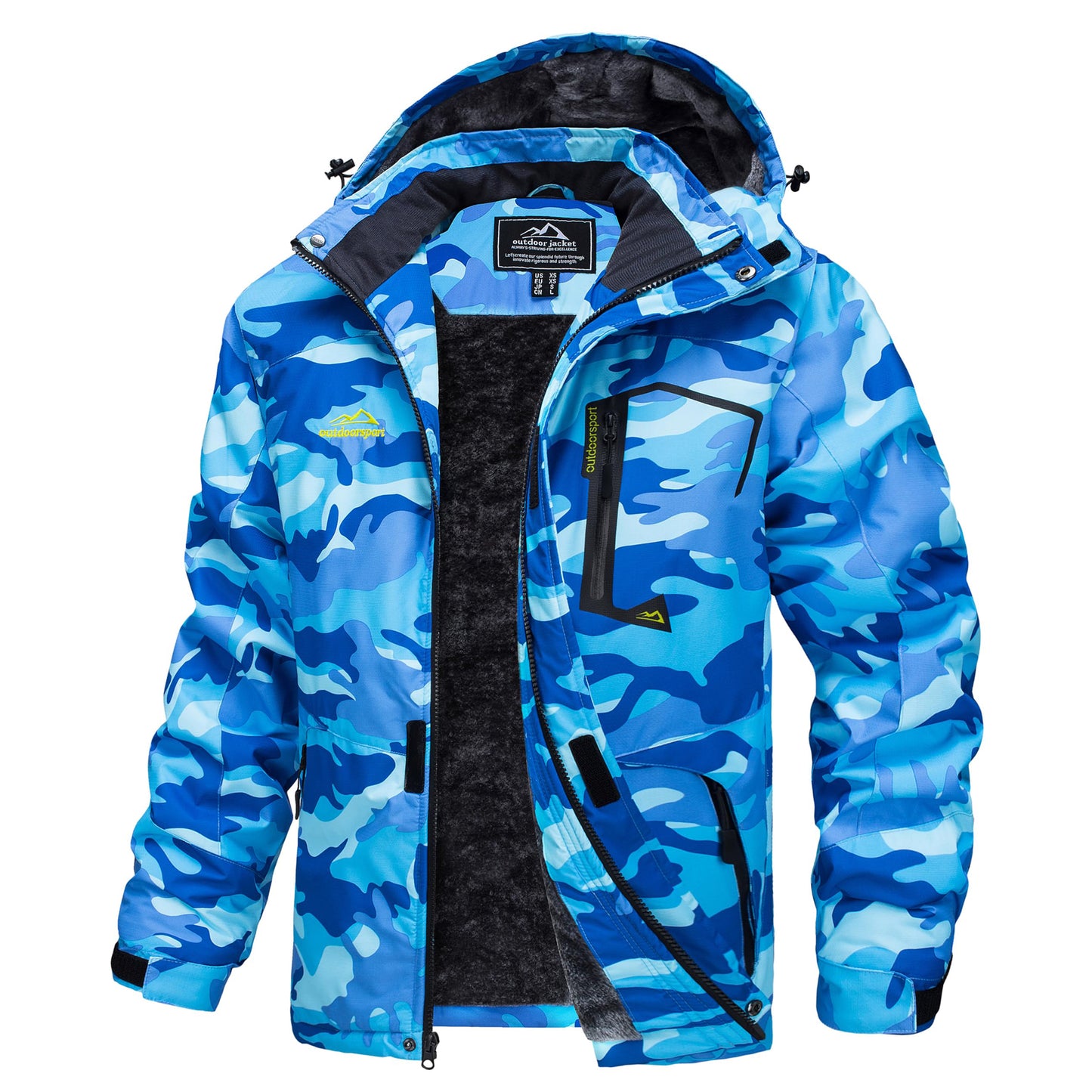 MAGCOMSEN Men's Hooded Fleece Ski Jacket Waterproof Thermal Thick Warm Parka Co image 15