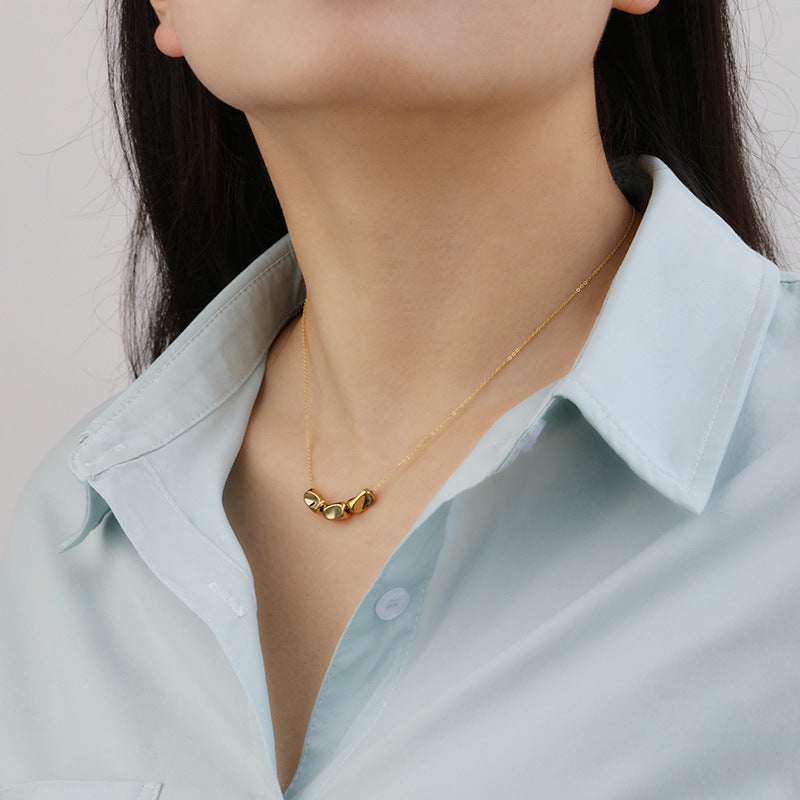 925 sterling silver necklace plated with K gold jewelry, popular light luxury s image 2