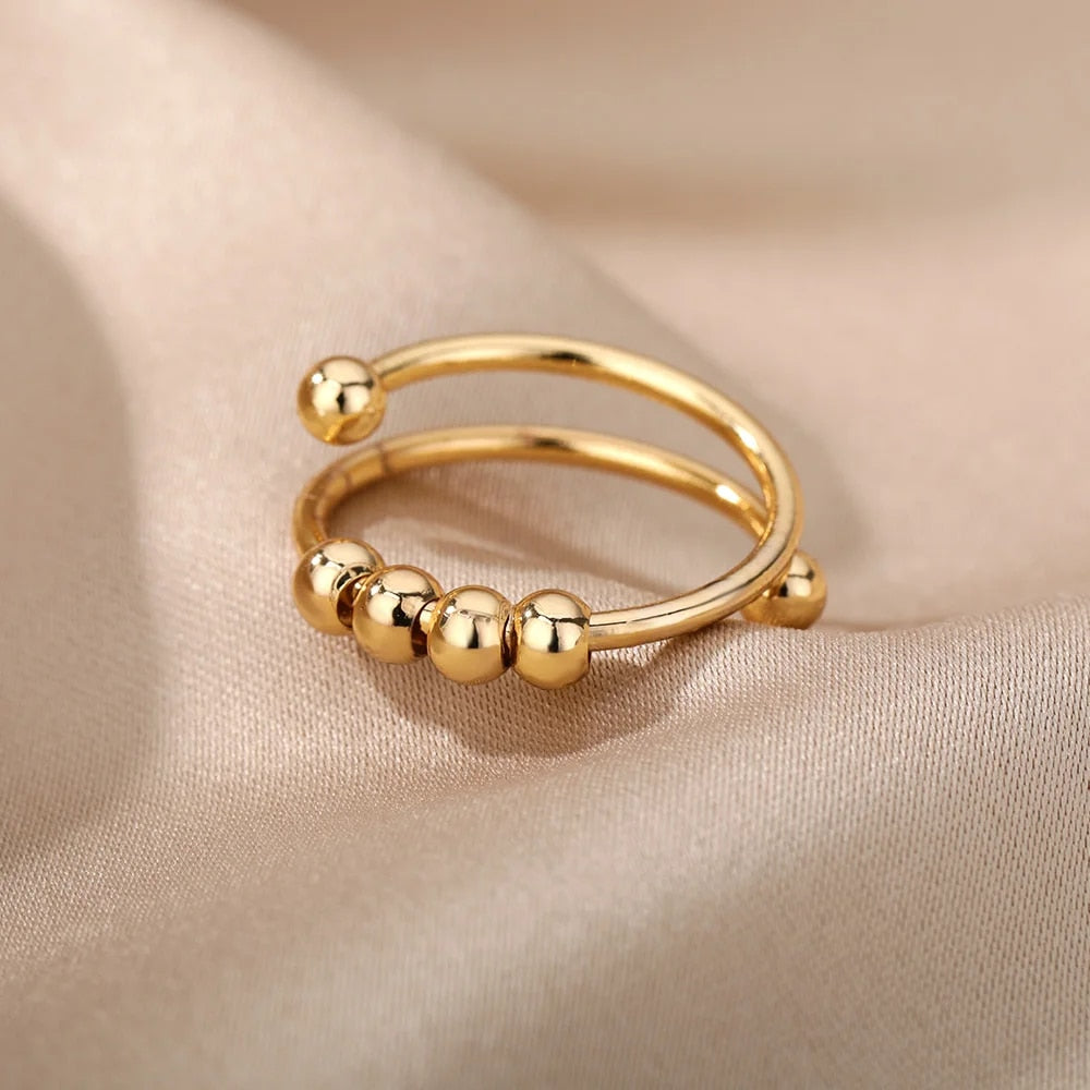 Stainless Steel Rings for Women Aesthetic Sunflower Gold Plated Wedding Couple image 29