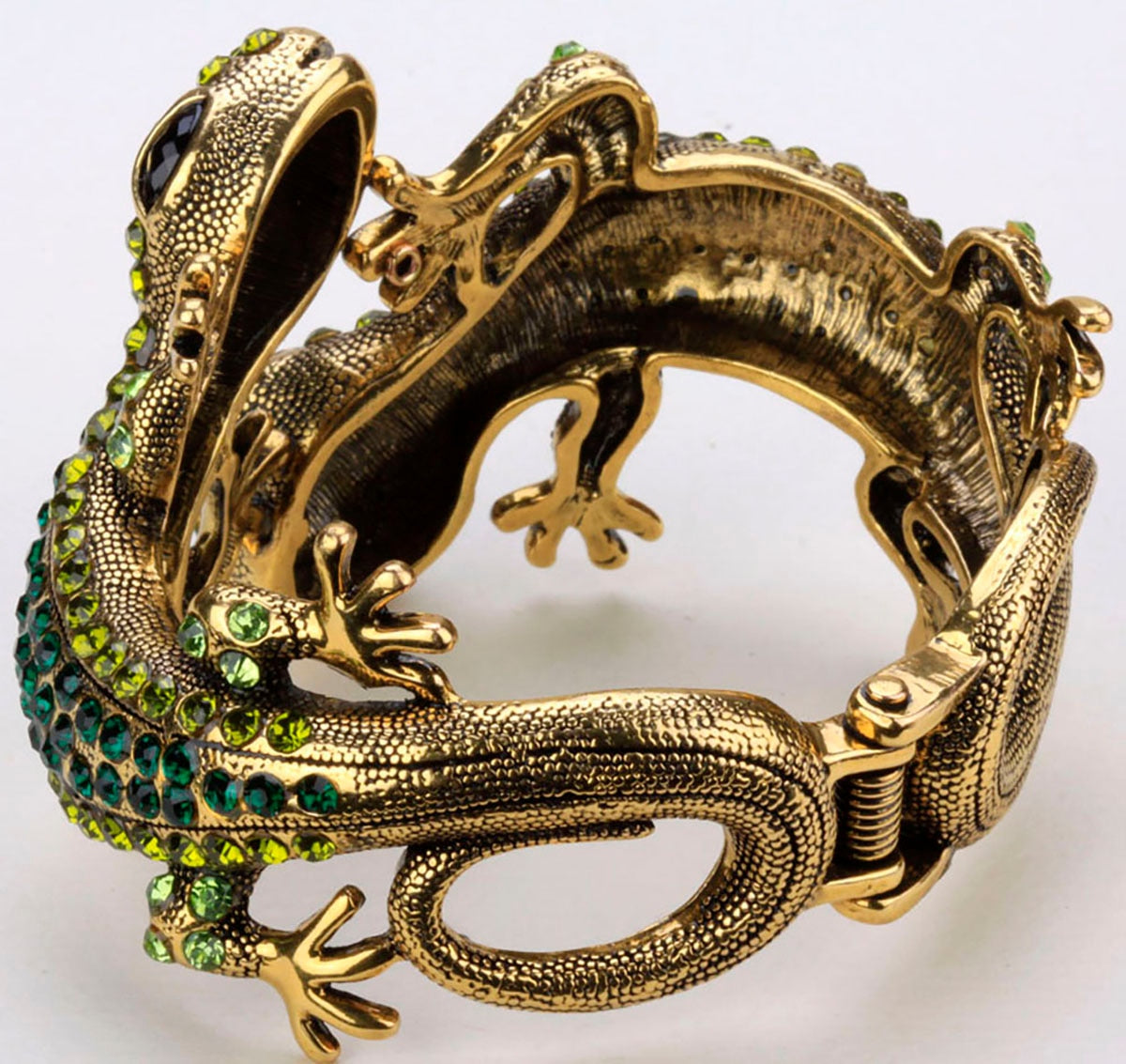 YACQ Gecko Bangle Bracelet Antique Gold Silver Color Animal Bling Crystal image 9