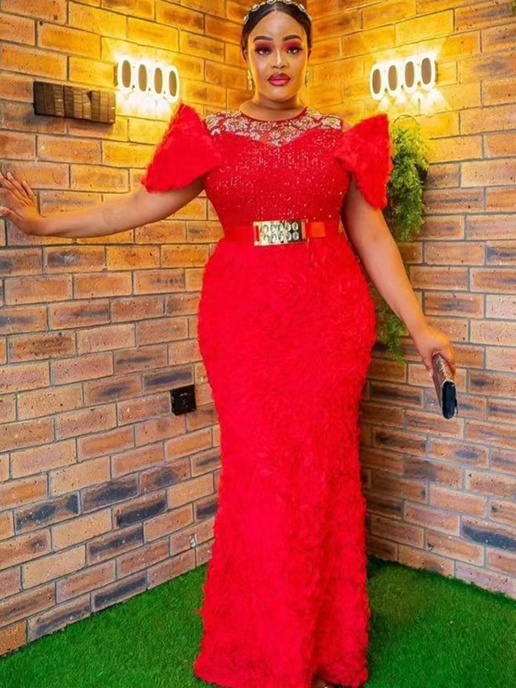 Plus Size Evening Dresses for Women African Luxury Sequin Gown Elegant Turkey W image 7