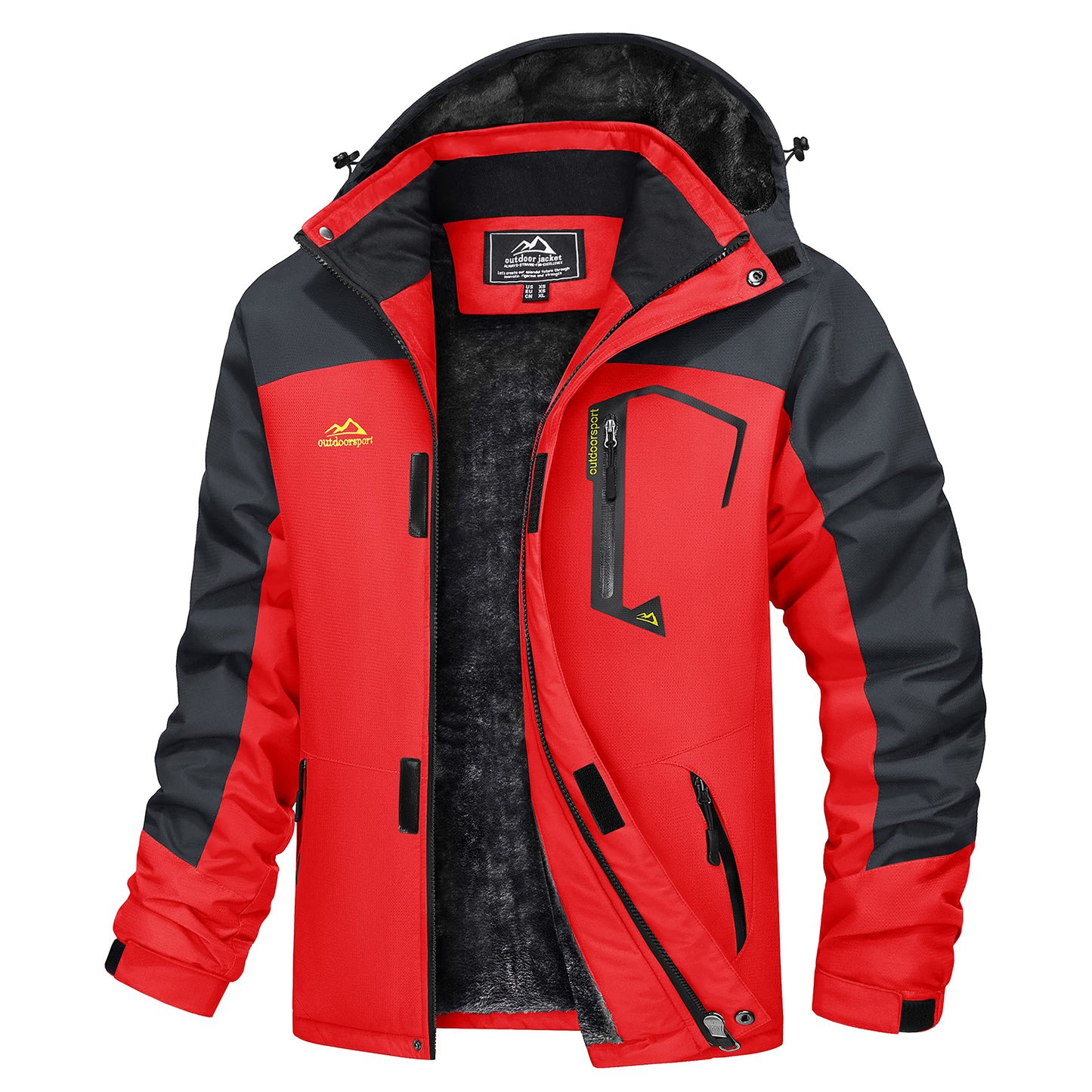 MAGCOMSEN Men's Hooded Fleece Ski Jacket Waterproof Thermal Thick Warm Parka Co image 10