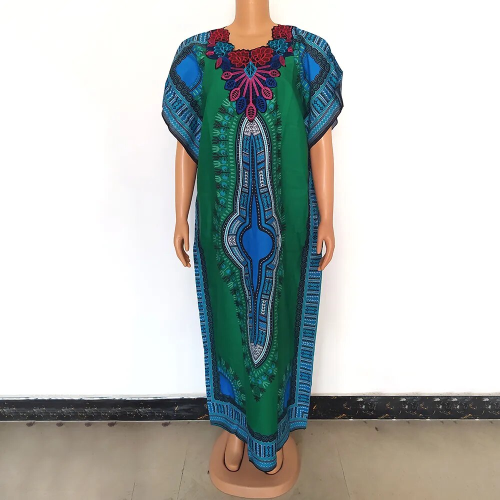 African Dresses For Women Ankara Dashiki Embroidery Printed Fashion Clothing Ba image 0
