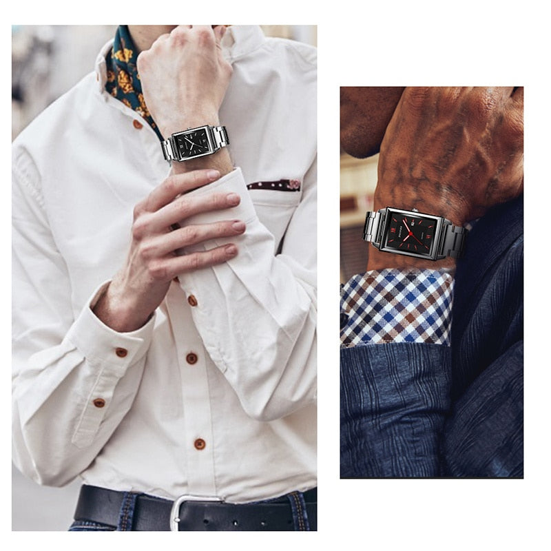 Fashion Men's Calendar Sport Casual Leather Wristwatch Luxury Business Golden S image 17