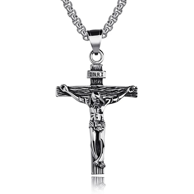 Fashion Crucifix Jesus Christ Men Jewelry Gold Brown Silver Color Metal Cross P image 14