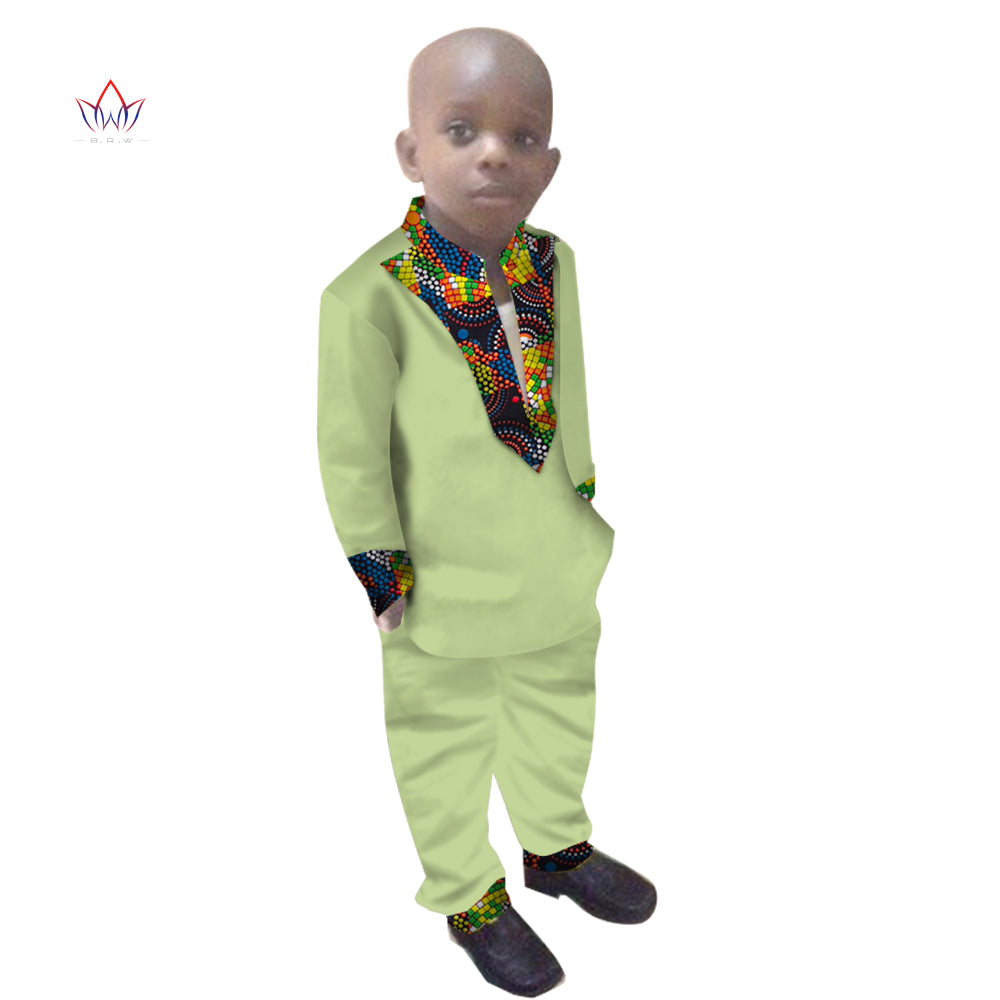 Boys Clothes African Dashiki Kids Clothing LongoingSleeves Plus Solid Color Lon image 8