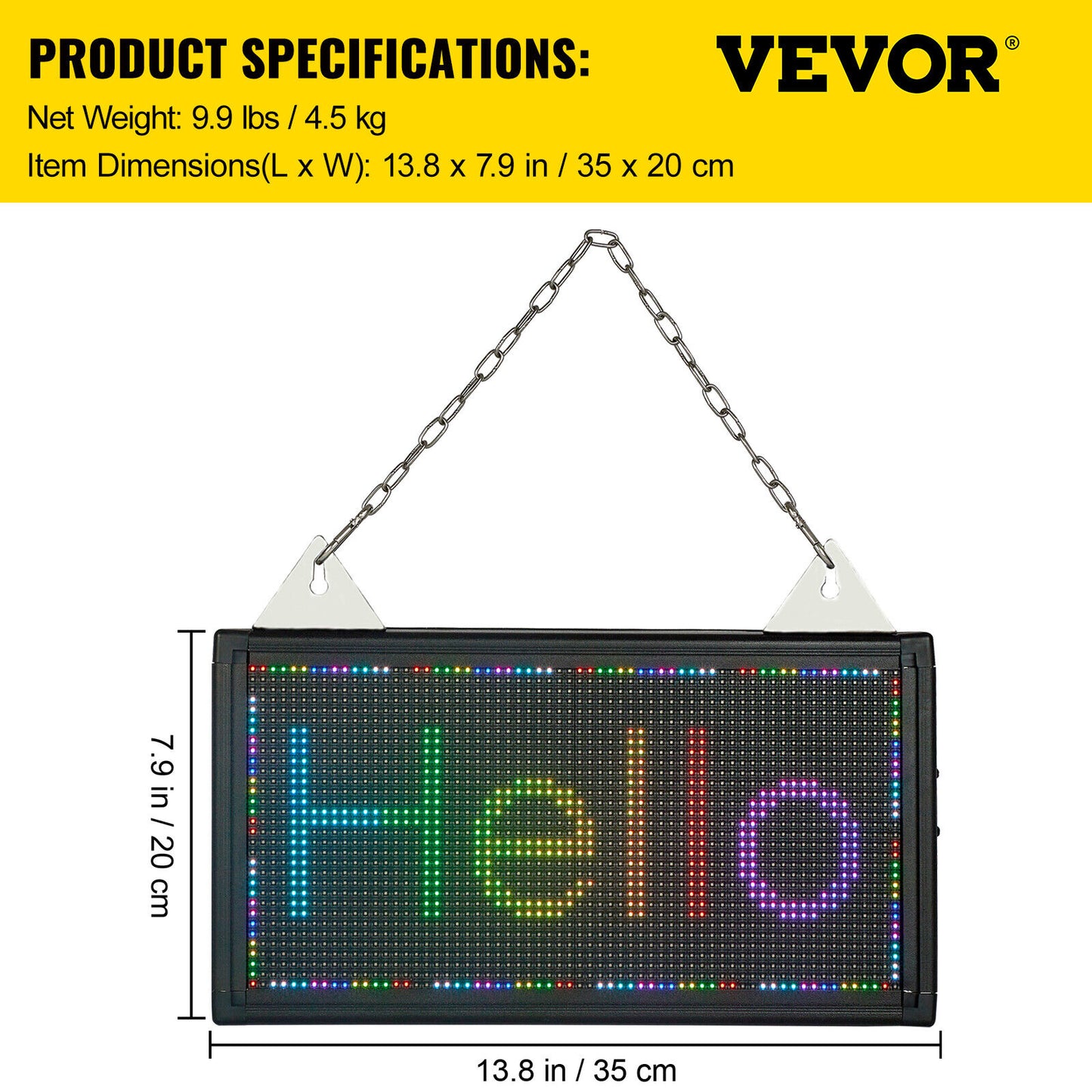 VEVOR Wi-Fi LED Scrolling Sign Full Color P4/P5/P6/P10 DIY Programmable Message image 6