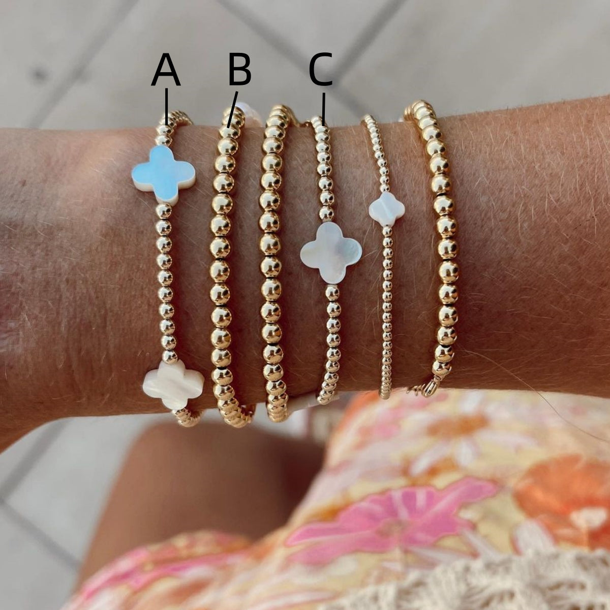 Vlen Shell Flower Bracelet for Women Fashion Lucky Jewelry Gold Plated 18 K Bea image 1