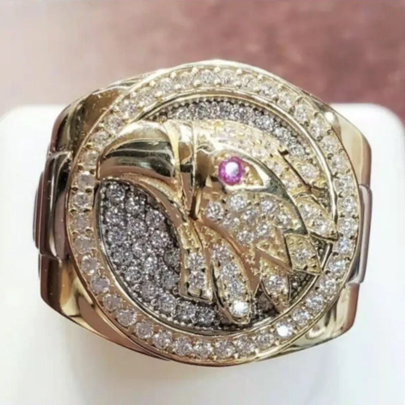 2023 Fashion Jewelry European and American Style Crown Skull Cross Wing Gold Pl image 4