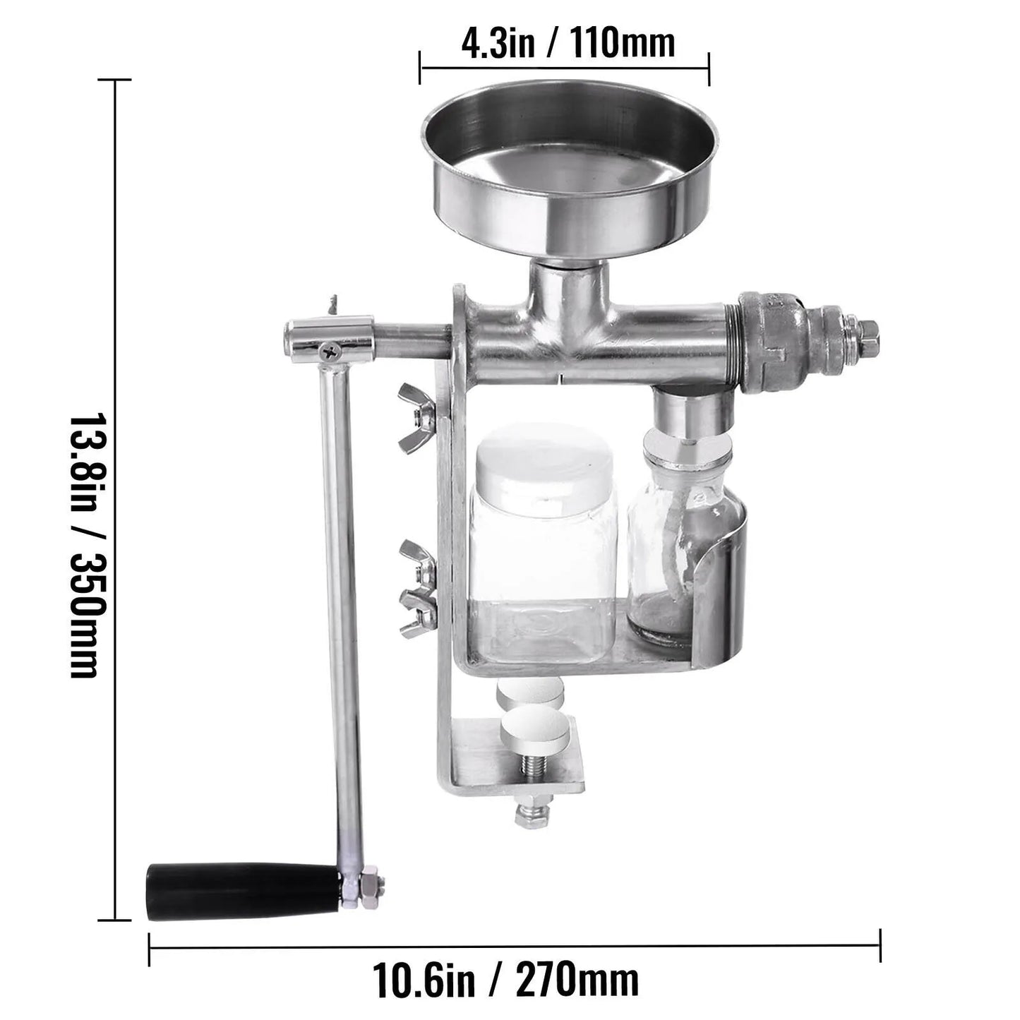 VEVOR Manual Oil Press Machine 304 Stainless Steel for DIY Seed Nut Peanut Oil image 4