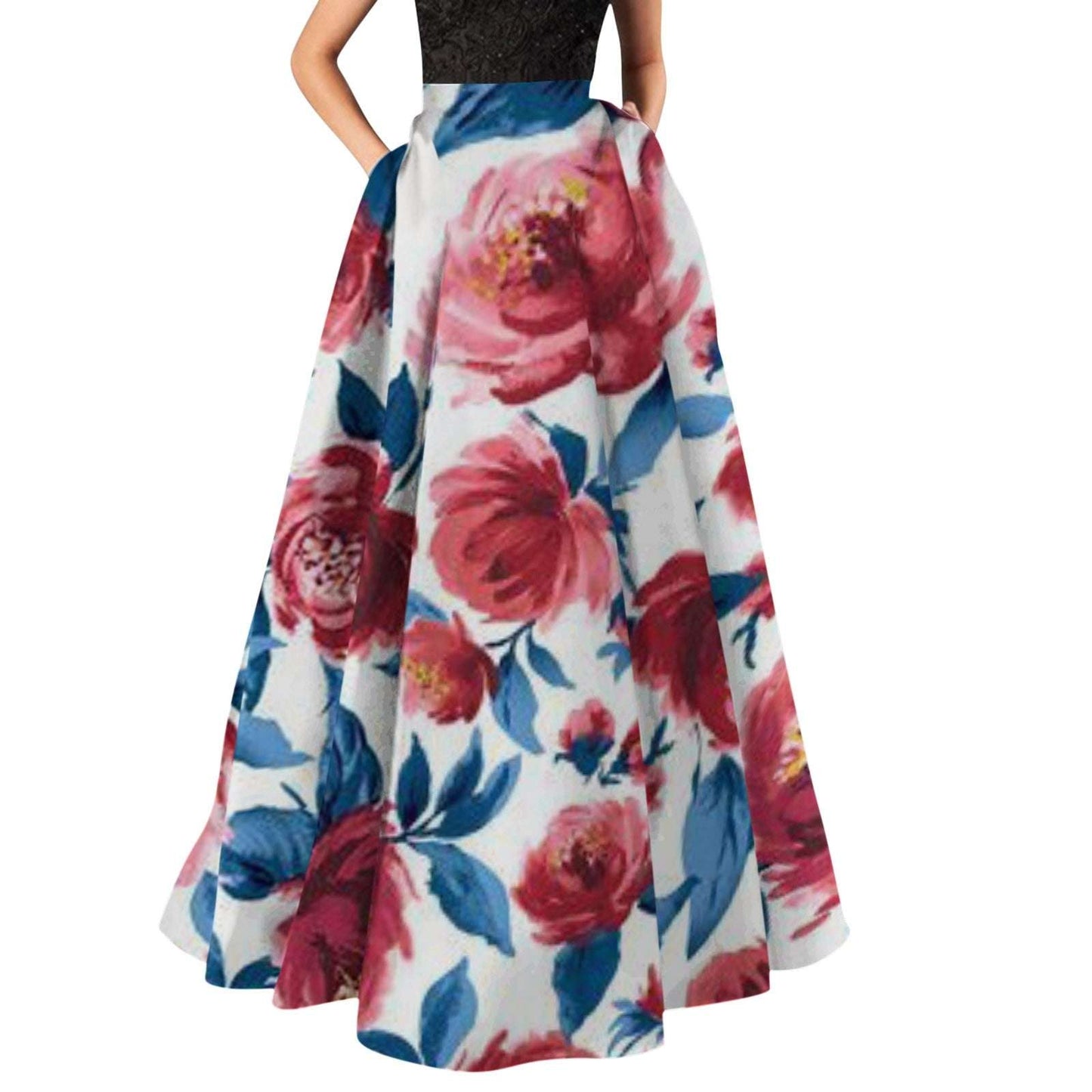 Long Skirts for Women Summer Gold Tummy Control Printed Maxi Skirts for Women F image 3
