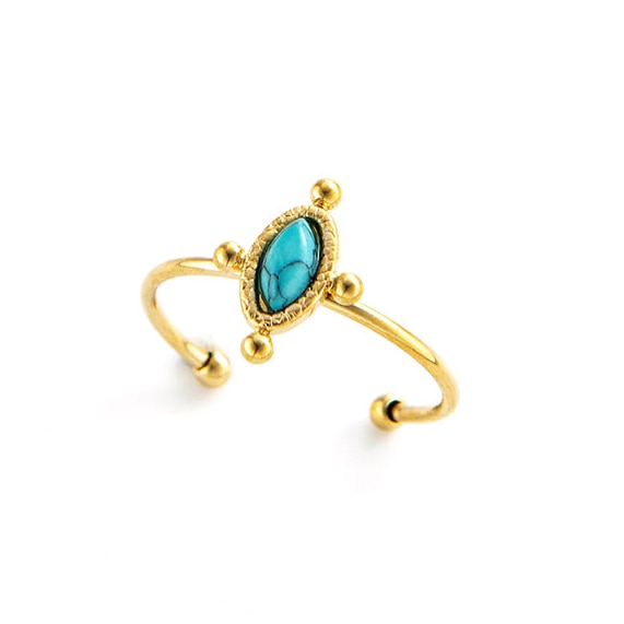 Creative Gold Plated Stainless Steel Rings for Women Simple Geometric Round Nat image 14
