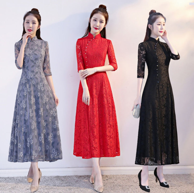 Chinese loose Ao Dai cheongsam dress Plus size improved daily cheongsam Chines image 1