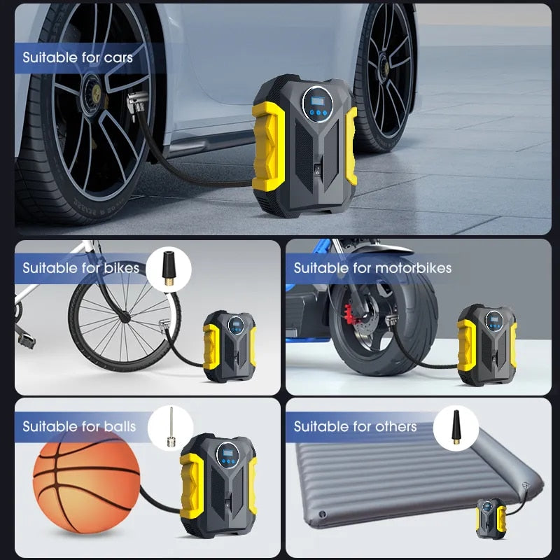 CARSUN Portable Automobile Air Compressor Digital Tire Inflation Pump LED Lamp image 6