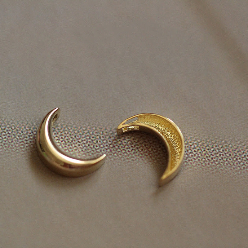 S925 sterling silver plated 14K gold necklace light plate small moon elegant en image 3