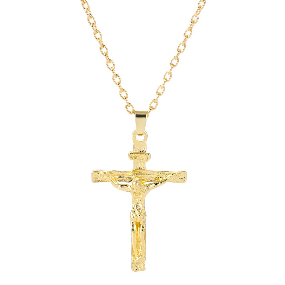 2022 Gold Christian Stainless Steel Pendant Necklace for Men Fashion Jewelry image 4