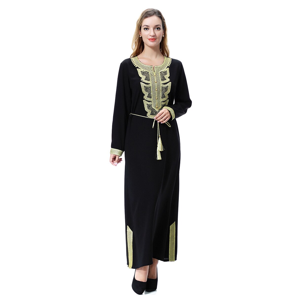 Ramadan Kaftan Dubai Abaya Long Sleeve Muslim African Dresses for Women image 5