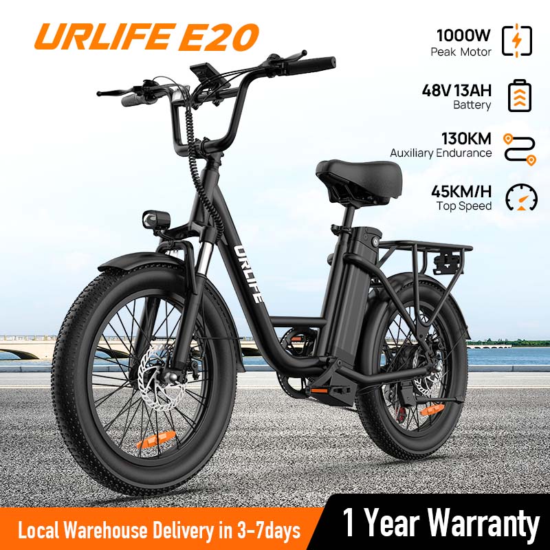 1000W E20 Electric Bike | 48V 13Ah Removable Battery, 20MPH, 20''X3" Fat Tire, image 1