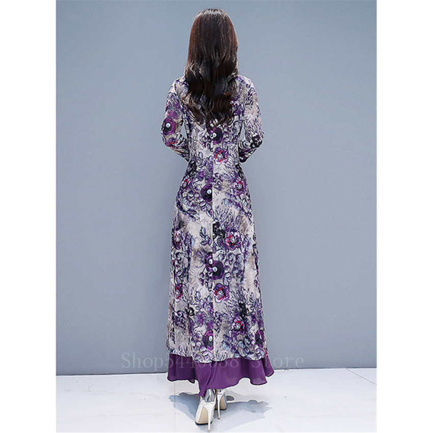 Traditional Vietnam Woman Retro Ao Dai Elegant Chinese Style Cheongsam Vintage image 4