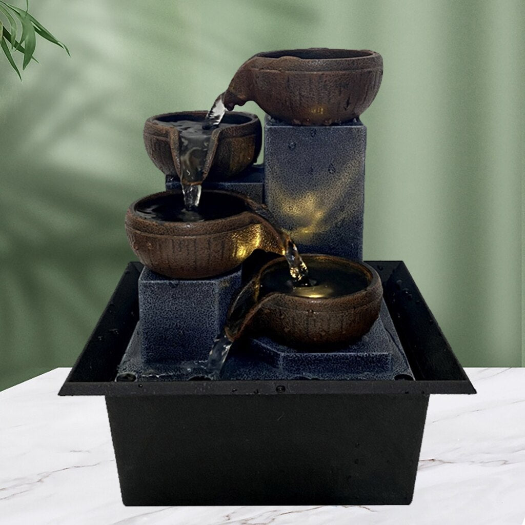 1pc Decorative Indoor Fountain Tabletop Water Fountain 5-Step Feng Shui image 9