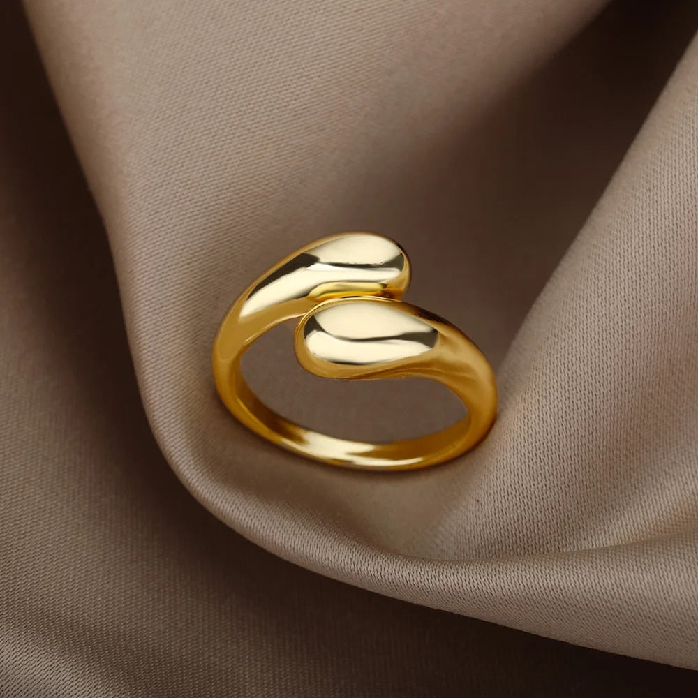 Stainless Steel Rings for Women Aesthetic Sunflower Gold Plated Wedding Couple image 12