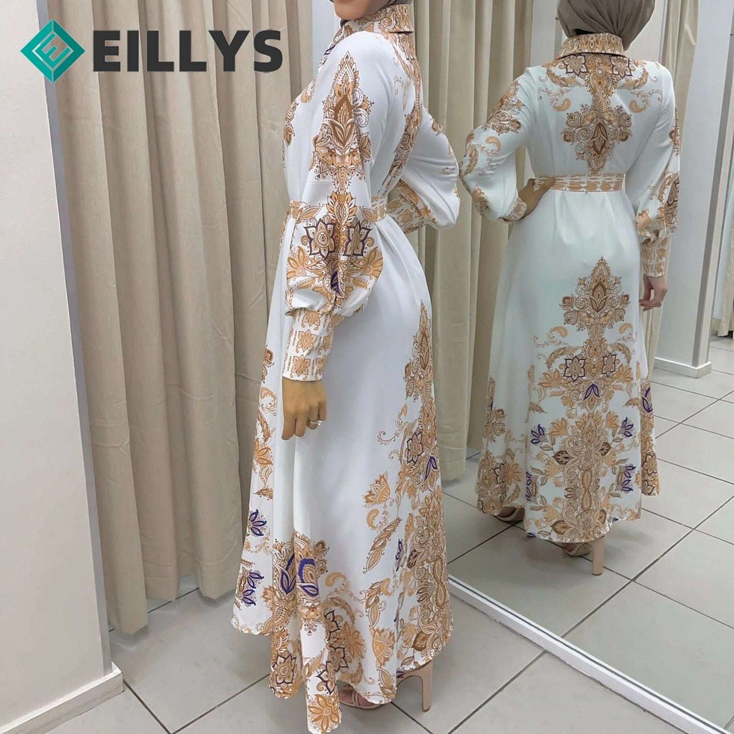 Ramadan Muslim Long Dress Dubai African Maxi Dresses Elegant Hijab Dress Women image 7