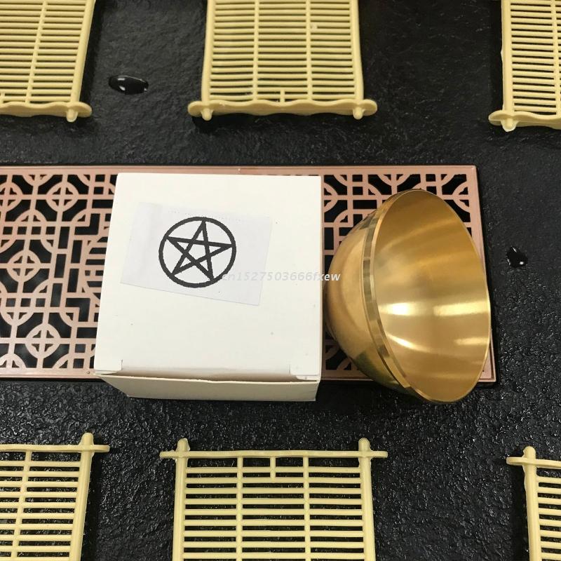 Altar Bowl Ritual Tarot Pentagram Golden Tableware Ceremony Moon Divination Ast image 8