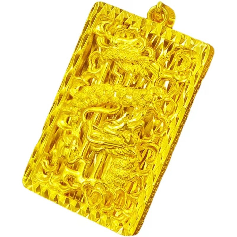 18 K Yellow Gold Color Atmospheric Men's Dragon Pendant Jewelry Wedding Engagem image 4