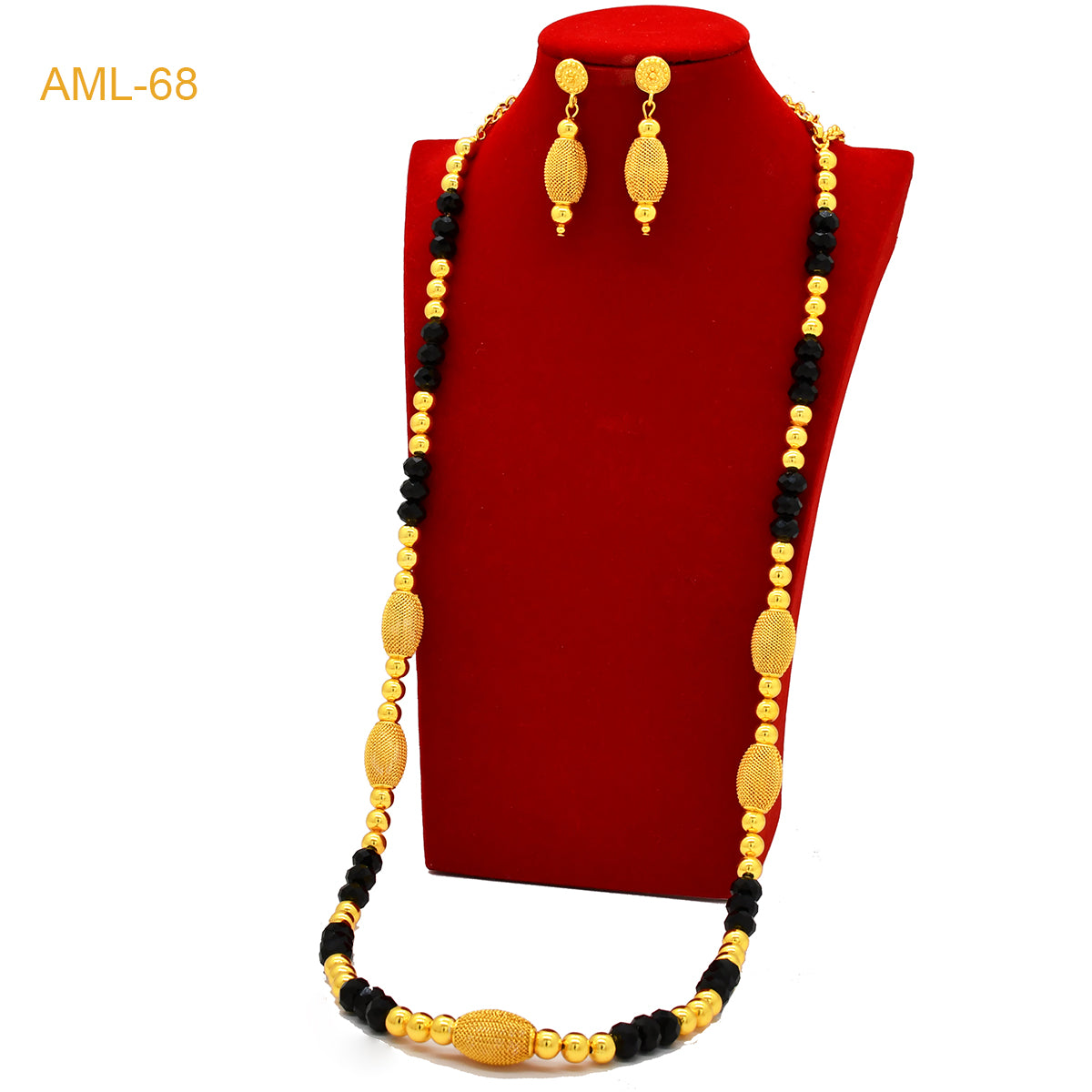 Fashion Dubai Luxury 24k Gold Color Long Chain Bead Jewelry Set For Women Arab image 3