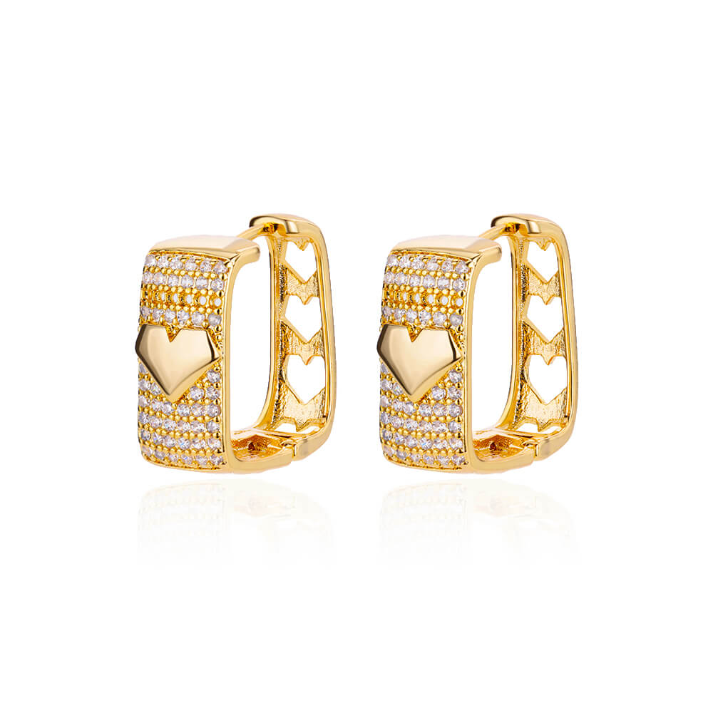 U-shaped Zircon Earrings for Women Gold Color Stainless Steel Earrings 2023 Tre image 0
