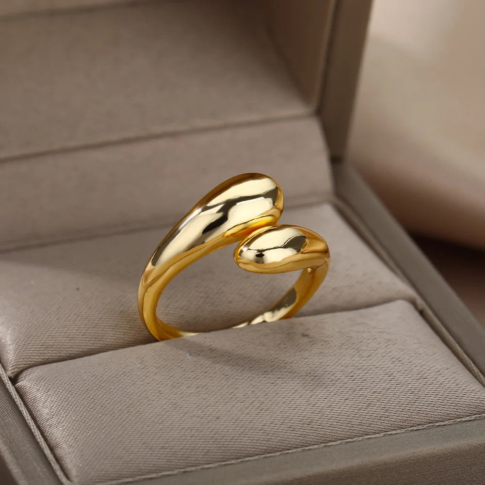 Stainless Steel Rings for Women Aesthetic Sunflower Gold Plated Wedding Couple image 55