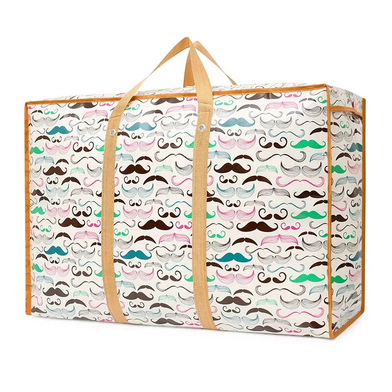 High Quality Printed Large Zipper Travel Luggage Laminated PP non-woven Tote Qu image 7