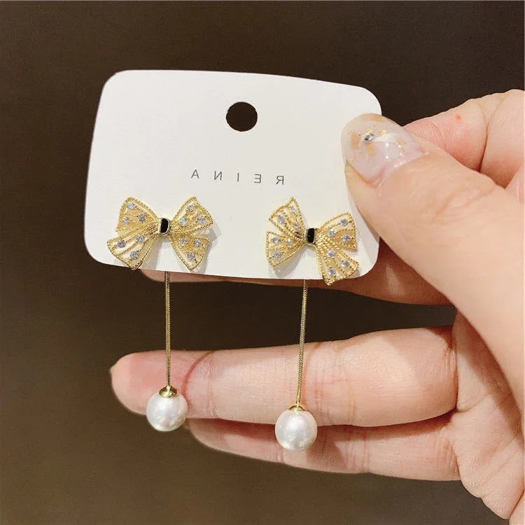 Zircon Wheat Tassel Pendant Gold Color U-shaped Earrings for Women 2023 New Fas image 48