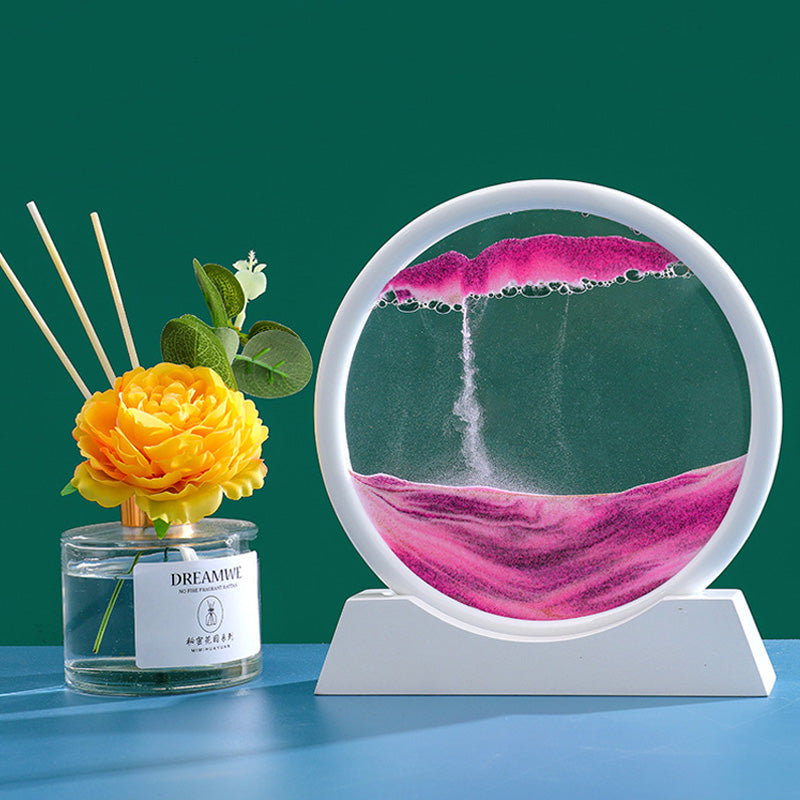 7/12inch Creative 3D Glass Sandscape in Motion Hourglass Moving Sand Frame Art image 8