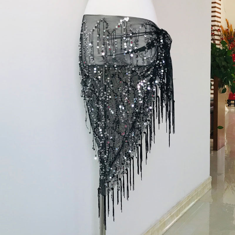Colorful Sequins Tassel Belly Dance Belt Show Costumes Belly Dance Hip Scarf Fo image 9