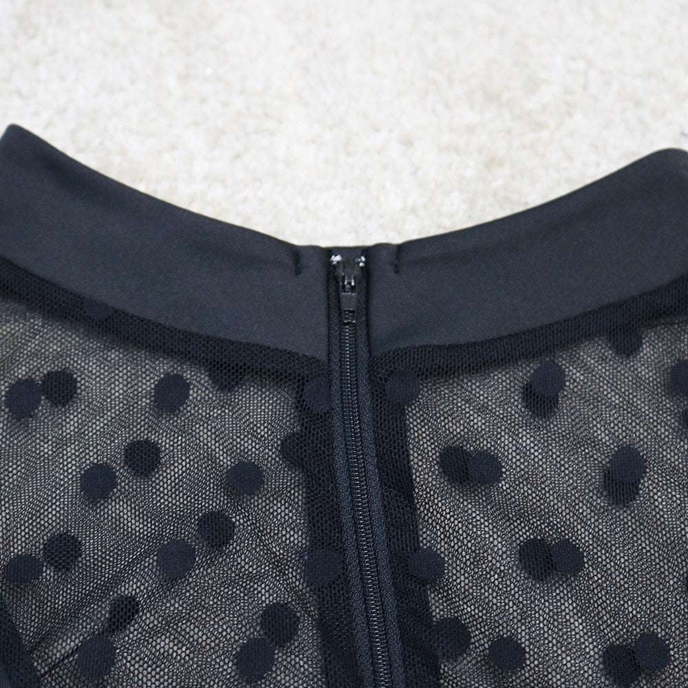 Plus Size Women Party Dresses See Through Patchwork Mesh Dress Lady Fashion Eleg image 5