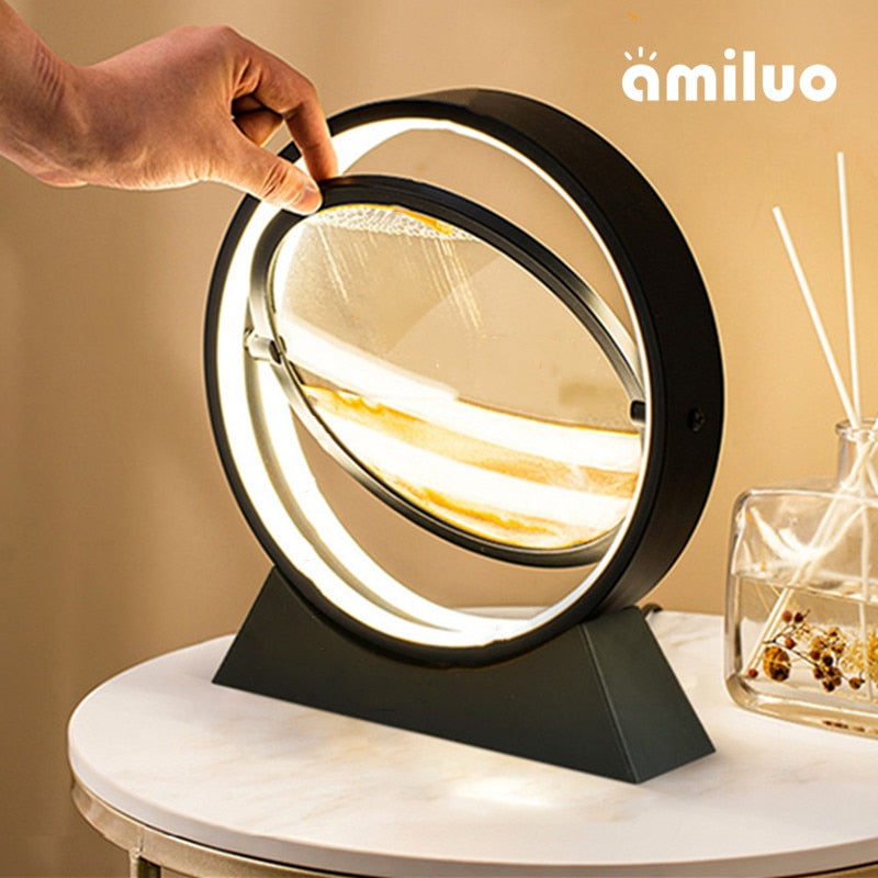LED Table Lamp Moving 3D Sand Art Picture Deep Sandscape In Motion Display image 8