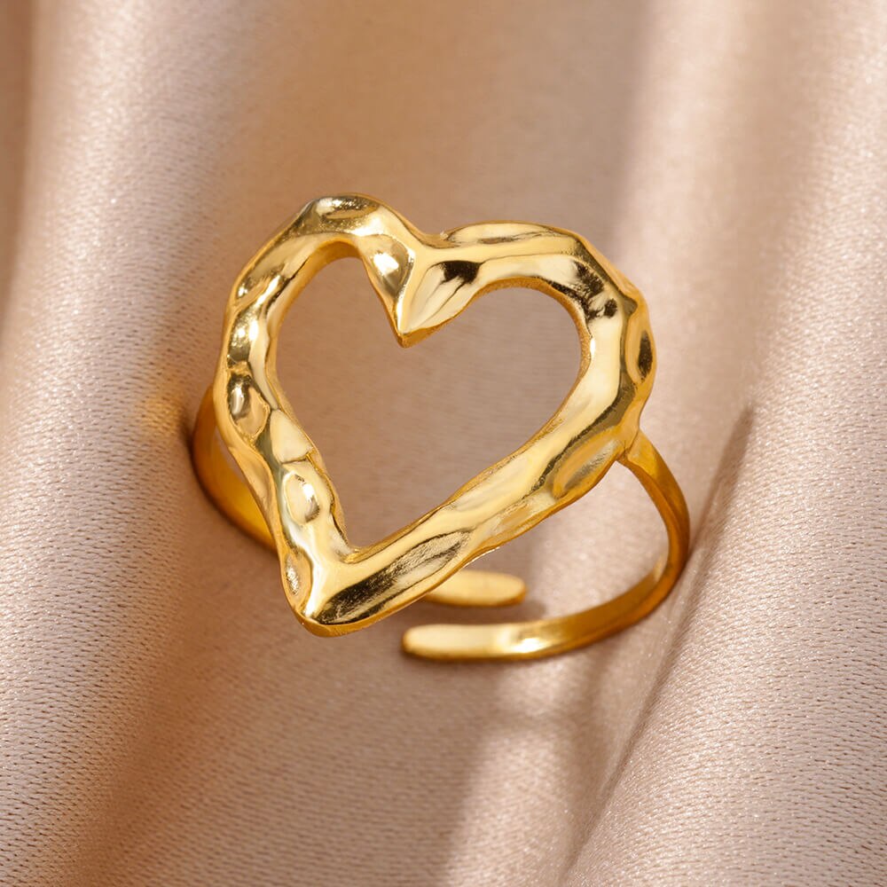 Stainless Steel Rings for Women Aesthetic Sunflower Gold Plated Wedding Couple image 44