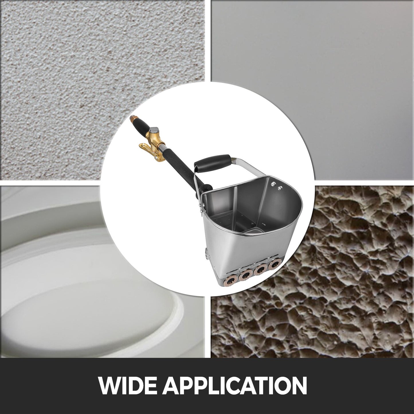 VEVOR Mortar Sprayer Gun 4-Jet 3kW Wall Stucco Shovel Hopper Ladle Cement Spray image 2