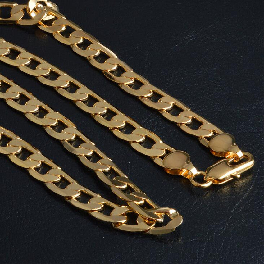 Gold Chain Rough Necklace Hot Long Necklace Fashion Jewelry 18 K 4/6/8/10MM 50c image 3