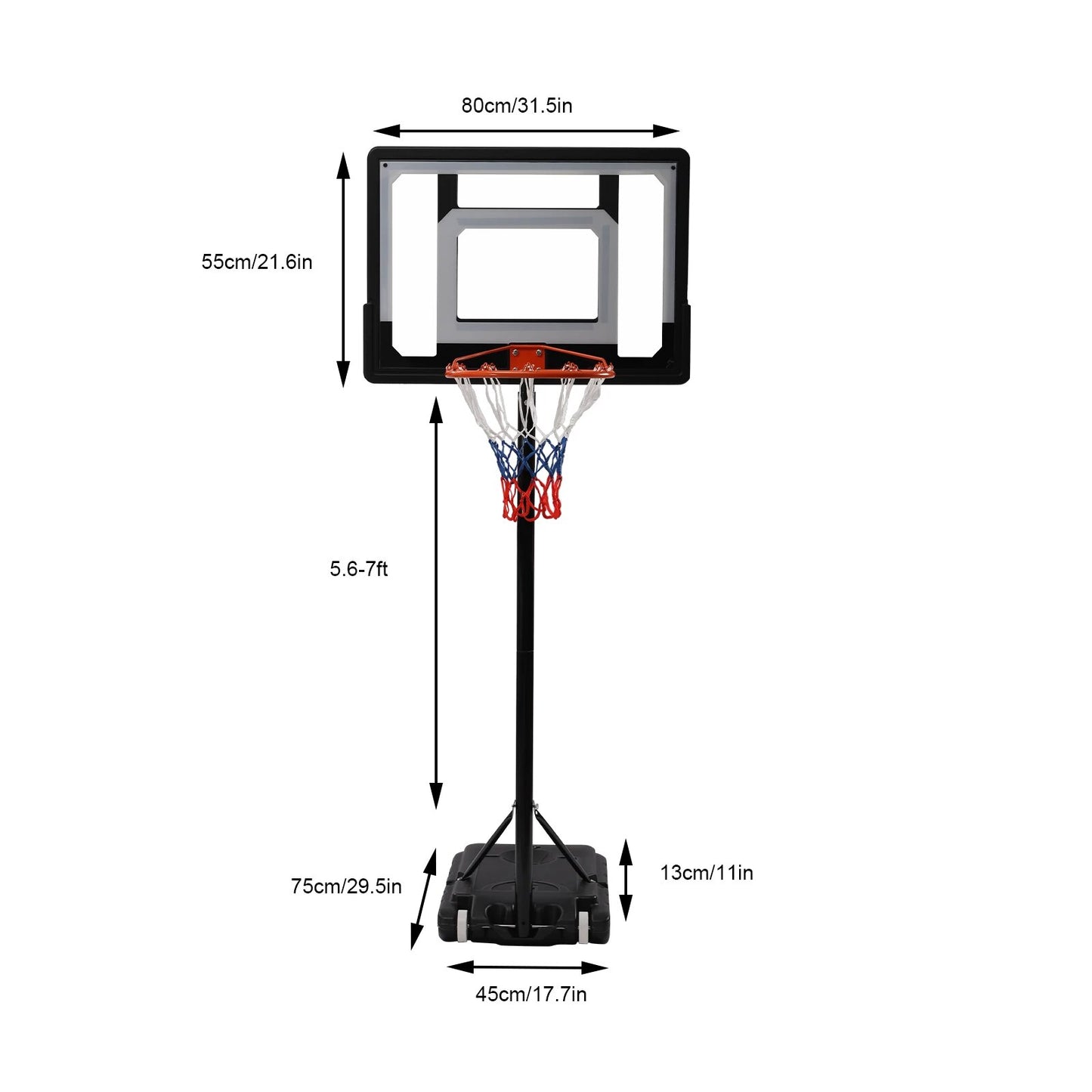 Adjustable Basketball Hoop, Basketball System, Outdoor and Indoor Basketball Tr image 4