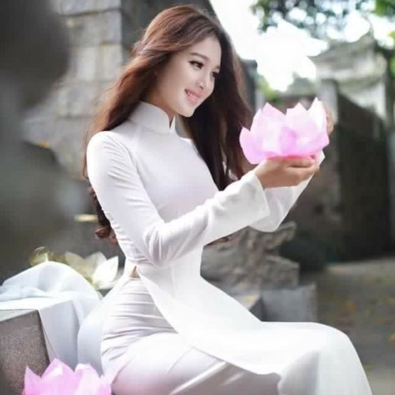 Ao Dai Vietnam Dress Flowing Skirt Aodai Dress Vietnam Clothing Vietnamese Ao D image 1