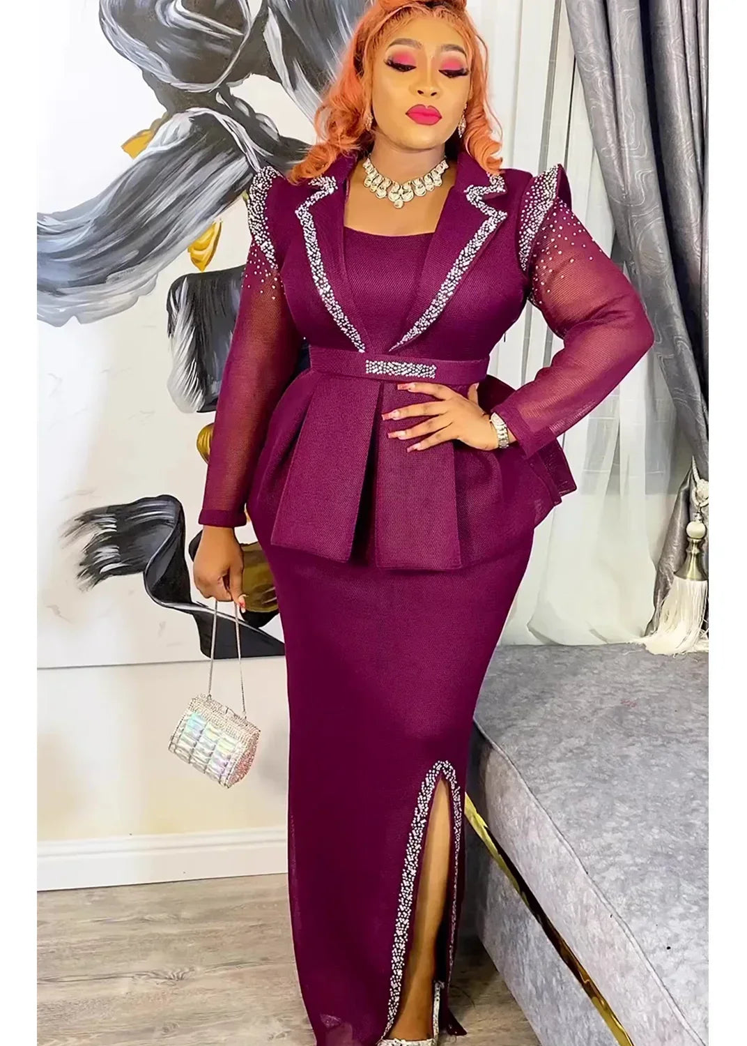 Plus Size African Party Dresses for Women Dashiki Ankara Wedding Evening Gown S image 1